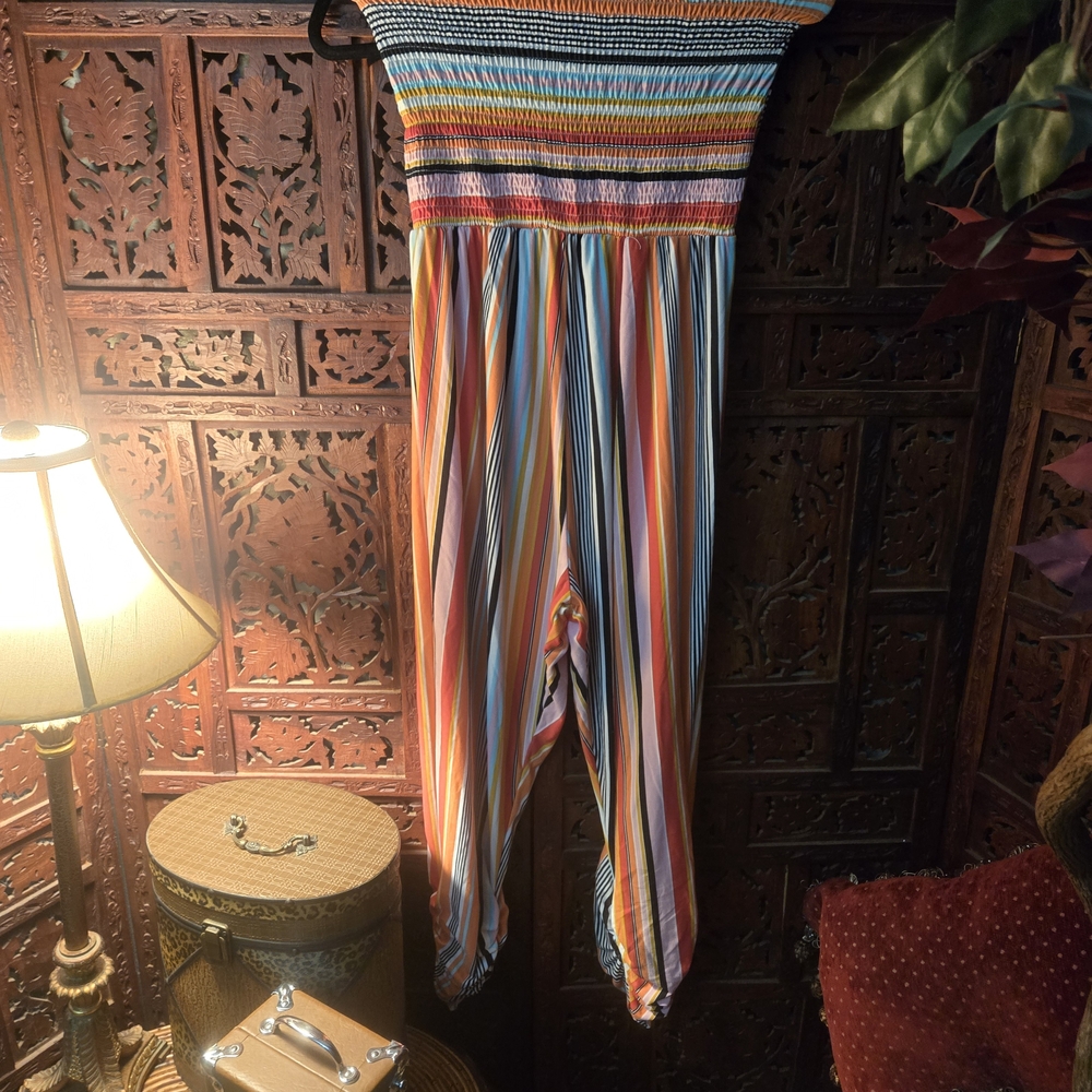 Colorful Striped Women's Jumpsuit